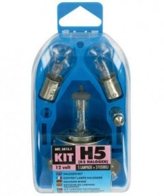 H5 und R2 Halogen Glhbirnensatz 12V mit 5 Lampen und 3 Sicherun