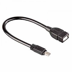 39626 USB MINI B-A BUCHSE 10CM / Schwarz