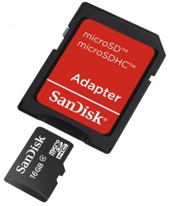 microSDHC 16GB + SD Adapter