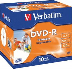 DVD-R 4,7GB 16X 10er JC Printable