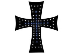 24V Leuchtfigur \'Cross\', LED, blau-wei