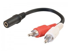 Kabel / 6IN 3.5 mm Str FeMale to 2 RCA M